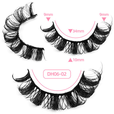 New Russian Volume False Eyelashes DD Curved Thick Eyelashes Ten Pairs Of Chemical Fiber Natural Charm Eyelashes - Korvel