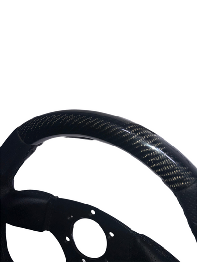 Premium Racing Carbon Steering Wheel with Flat Bottom Design
