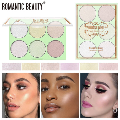 Romantic Beauty 6-Color Highlighter Pearl Palette