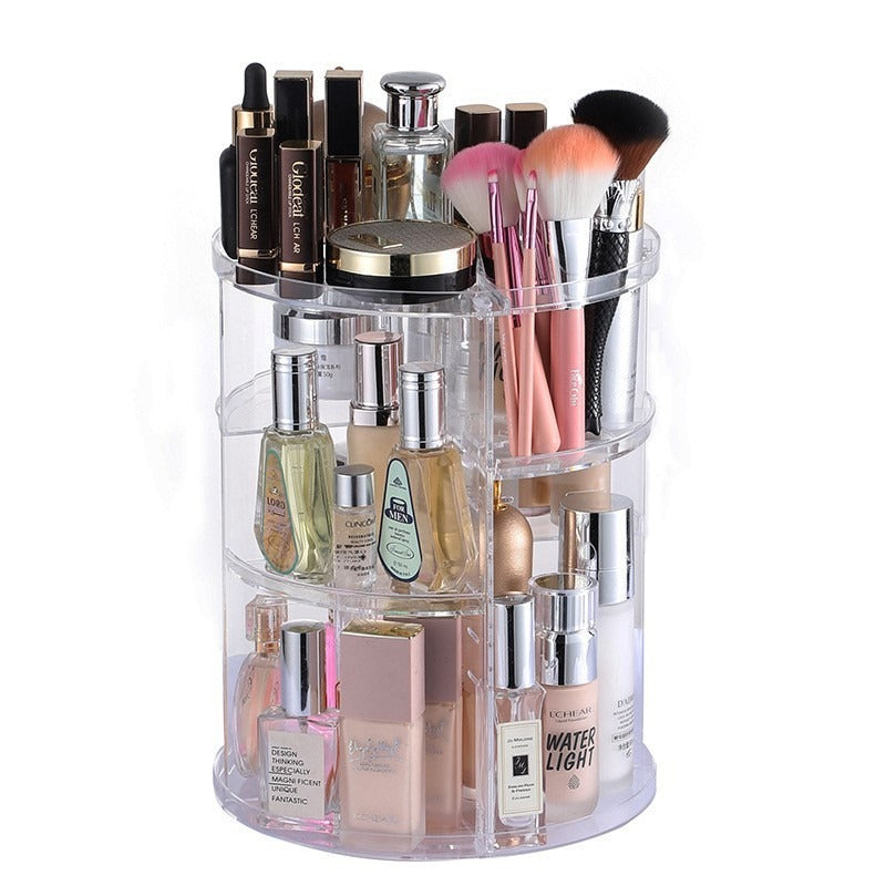 Boîte de rangement cosmétique rotative élégante pour des essentiels de beauté organisés