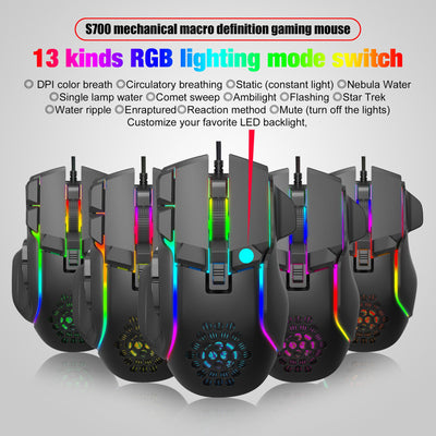 Ratón Gaming Programable S700 con Iluminación RGB