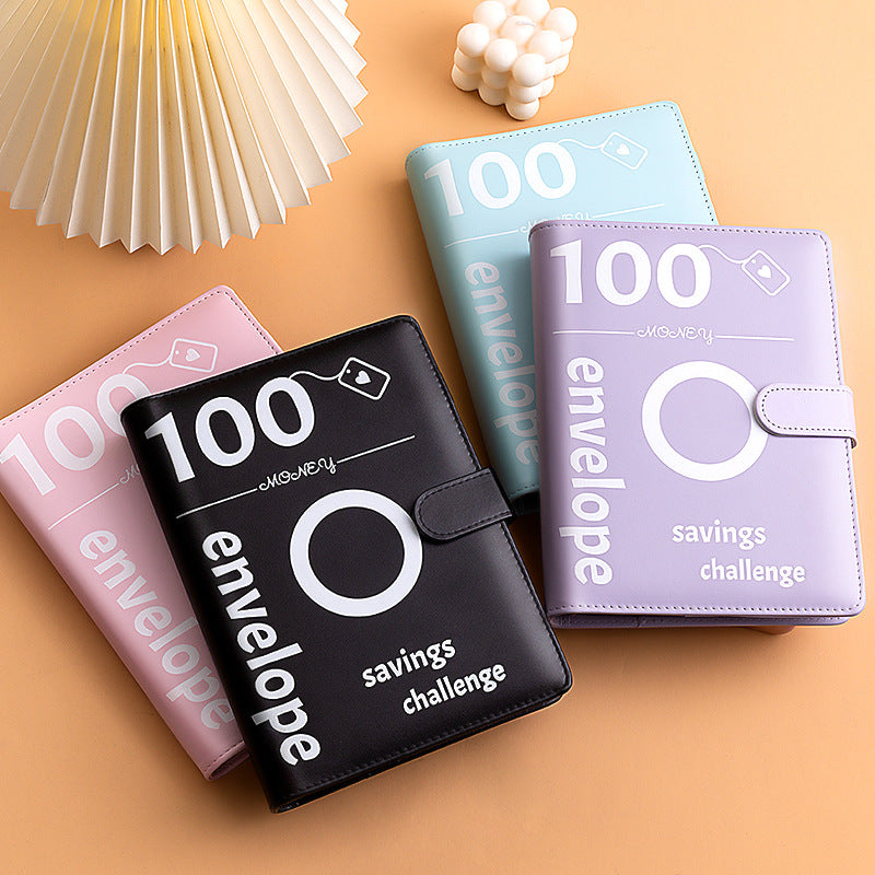 100 Envelope Challenge Binder Couple Save Money Challenge Envelope Sheet Pocket Book - Korvel