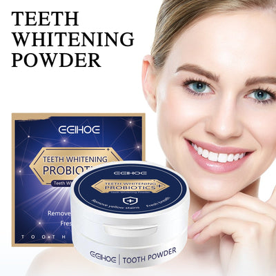White Tooth Powder, Teeth Cleaning Brightening White Fresh Mouth Beauty Powder - Korvel