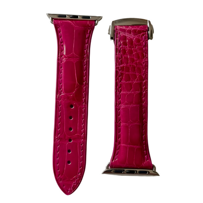 Pink Glazed Alligator Apple Watch Band