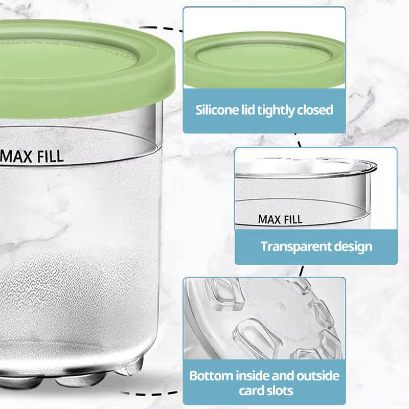 Ensemble de 4 récipients de remplacement et couvercles pour Ninja Creami Deluxe Pints