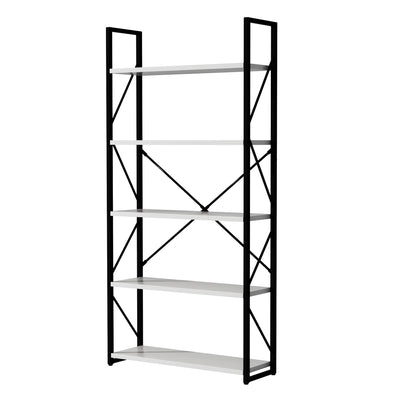 5-Tier Bookshelf, Freestanding White Book Shelf Modern Minimalist Open Display Storage Book Shelves Standing Shelving Unit White - Korvel