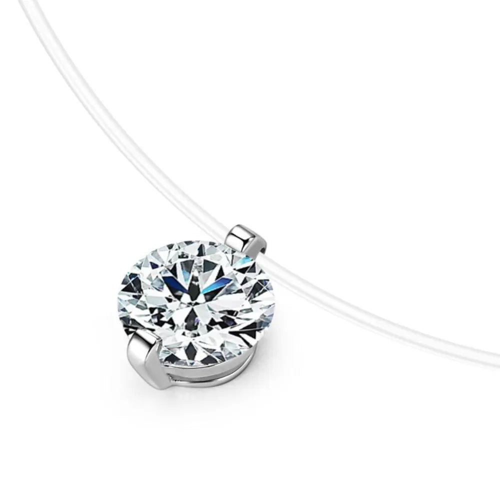 1 Carat Moissanite Necklace in 925 Sterling Silver
