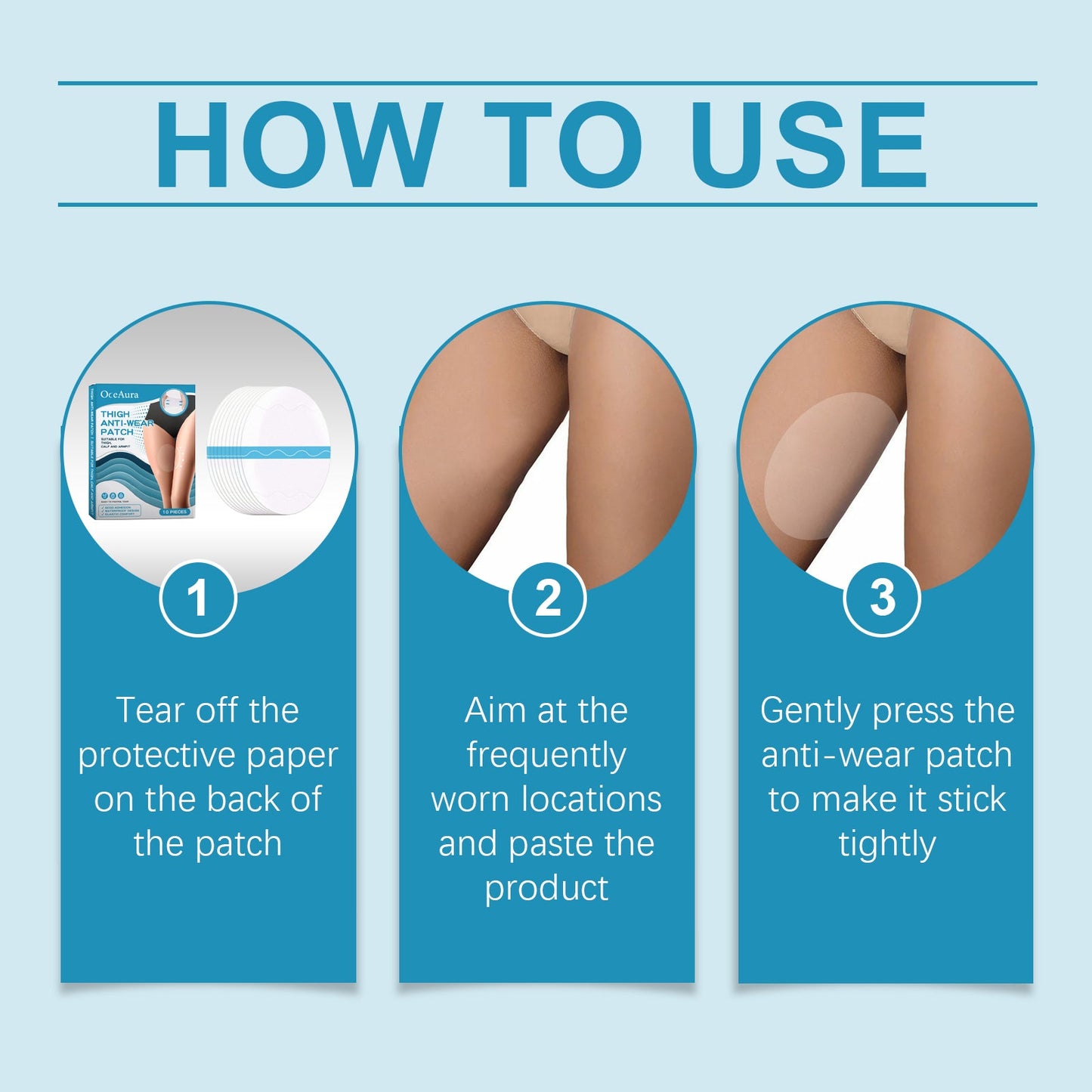 Oceaura Thigh Anti-Wear Adhesive, Thigh And Calf Non-Trace Leg Protector Breathable Invisible Multi-Functional Anti-Wear Foot Adhesive - Korvel