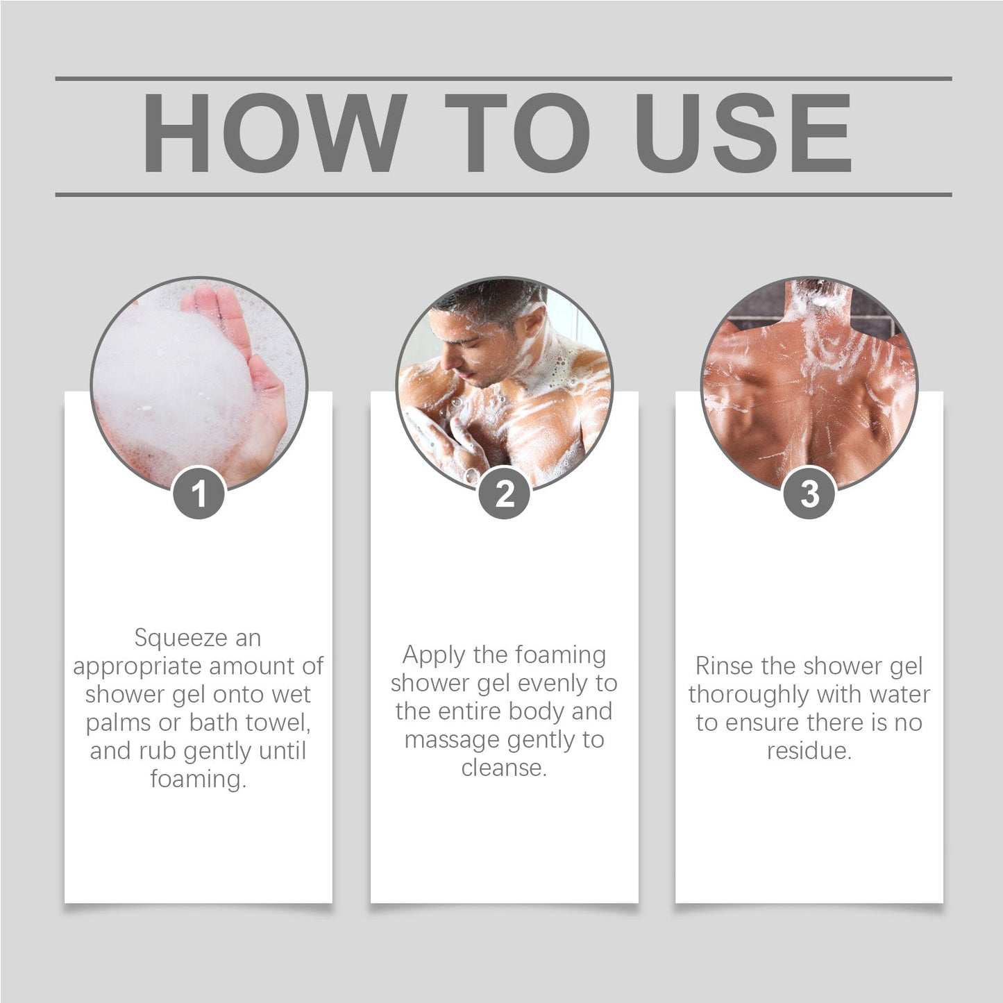 Gel douche corporel premium pour hommes pour une peau propre et hydratée
