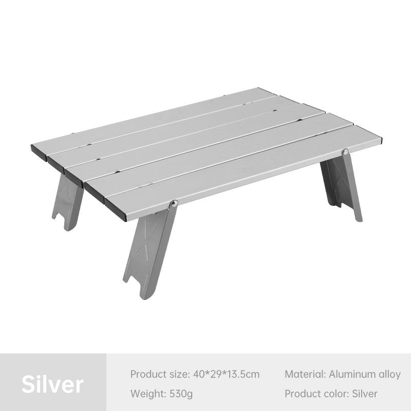 Black Lightweight Portable Folding Ultralight Roll Up Mini Aluminum Picnic Camping Table Foldable For Outdoor Hiking - Korvel
