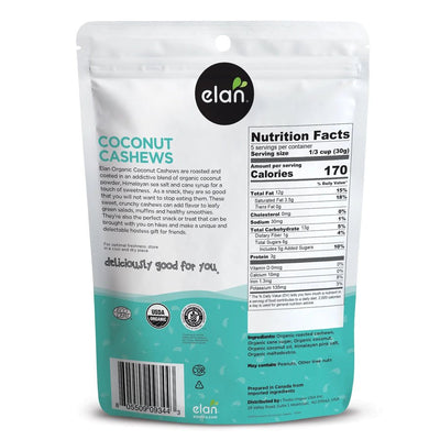 Organic Coconut Cashews by Elan - Sweet & Crunchy Snack - Korvel