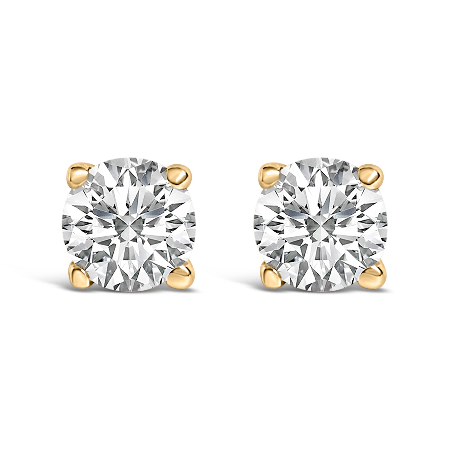 14K White Gold Lab Grown Diamond Solitaire Stud Earrings