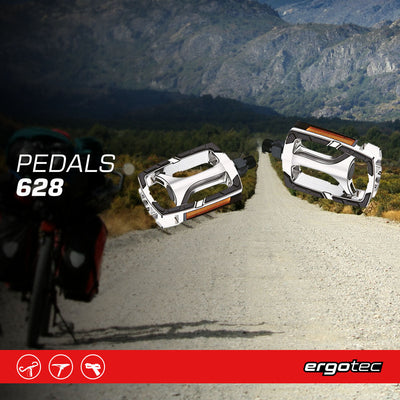 Pedales Ergotec 628 - Pedales de Bicicleta Premium con Reflector