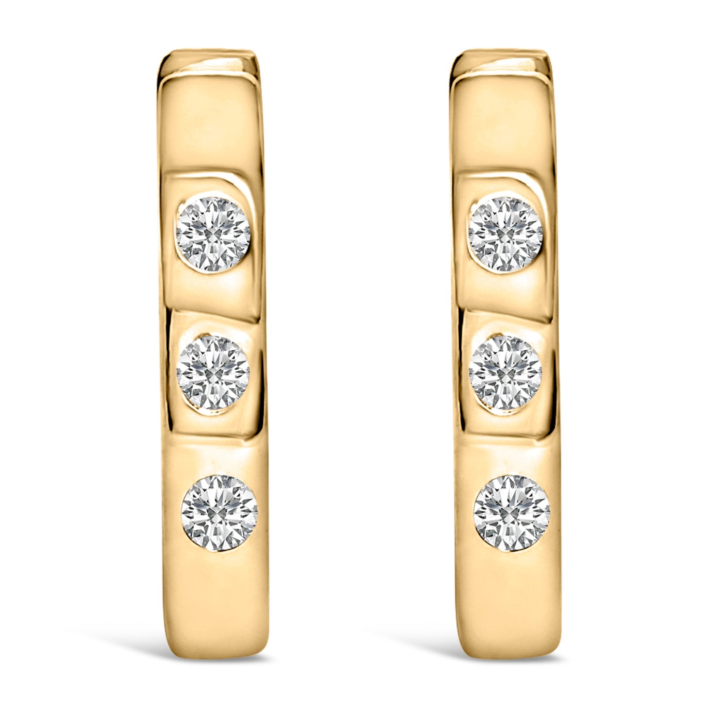 Boucles d'oreilles créoles ovales en diamant lab grown en or blanc 10K