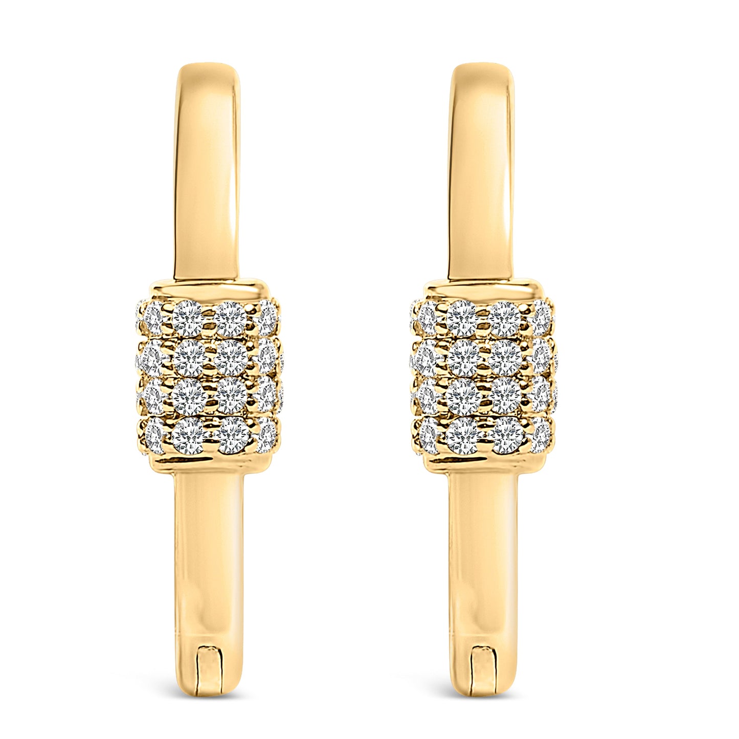 Pendientes de aro huggie en forma de corazón de diamante cultivado en laboratorio de oro blanco de 1