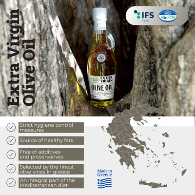 KORVEL Greek Extra Virgin Olive Oil, Amphora Bottle, 8.45 fl oz (250ml) - Korvel-Food Inc.