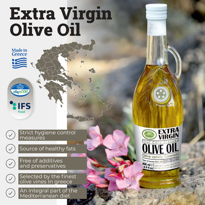 KORVEL Greek Extra Virgin Olive Oil, Amphora Bottle, 16.9 fl oz (500ml) - Korvel-Food Inc.