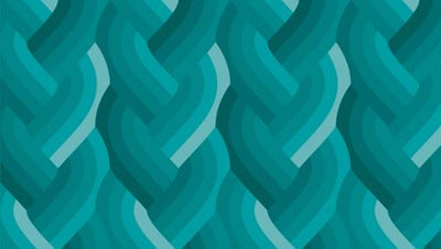 Echo Braid Teal Cotton Fabric - 44" / 45" Per Yard