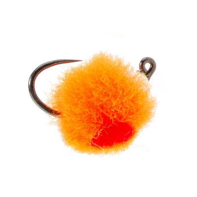 3 Pack Tactical Euro Jig Barbless Czech Nymph Fly - Hot Orange Size 14 - Korvel