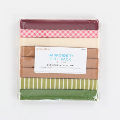 Pack de feutre à broder Noël - 8 feuilles de couleurs festives
