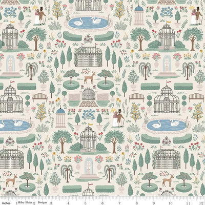 Emma Highbury Cream Cotton Fabric - 43"/44" Per Yard