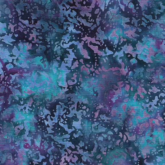 Essence Grunge Texture Multi Turquoise Purple Batik Fabric