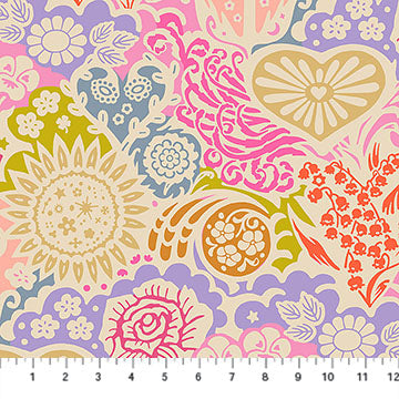 Tela de respaldo Euphoria Bouquet No. 3 de algodón ancho