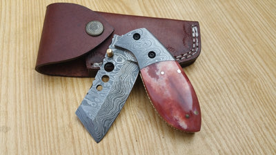 Elegant Mini Tanto Damascus Pocket Knife for Everyday Carry - Korvel