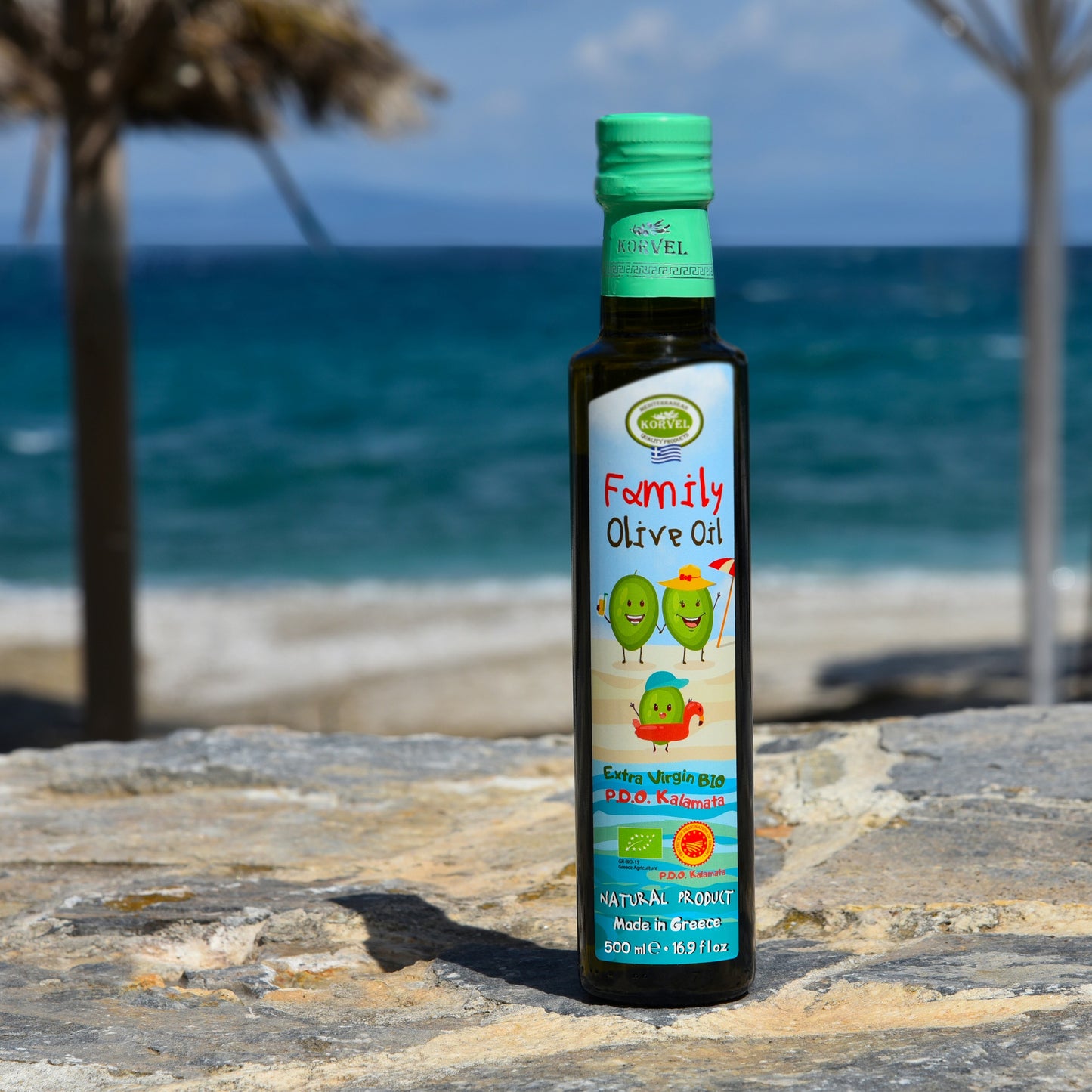 KORVEL Greek Extra Virgin Olive Family Oil Organic PDO Crete, KORVEL, 16.9 fl oz - Korvel-Food Inc.