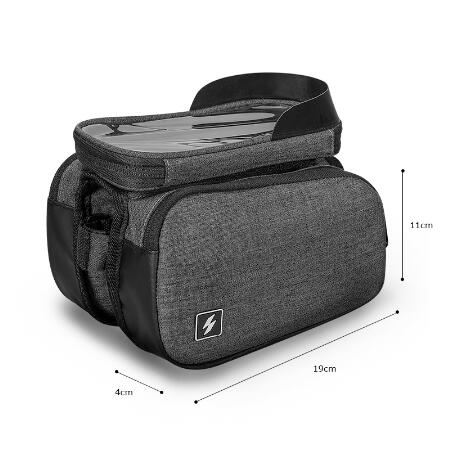 Sahoo 122007 Touch Screen Bike 6.5in Cell Mobile Phone Bag Front Frame Top Tube Cycling Pouch - Korvel