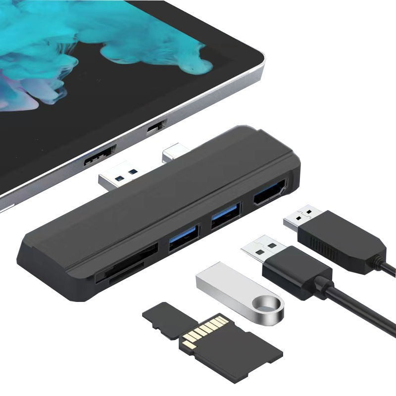 Suitable for Surface Pro 4/5/6 docking station USB to HDMI same screen card reader expansion hub - Korvel