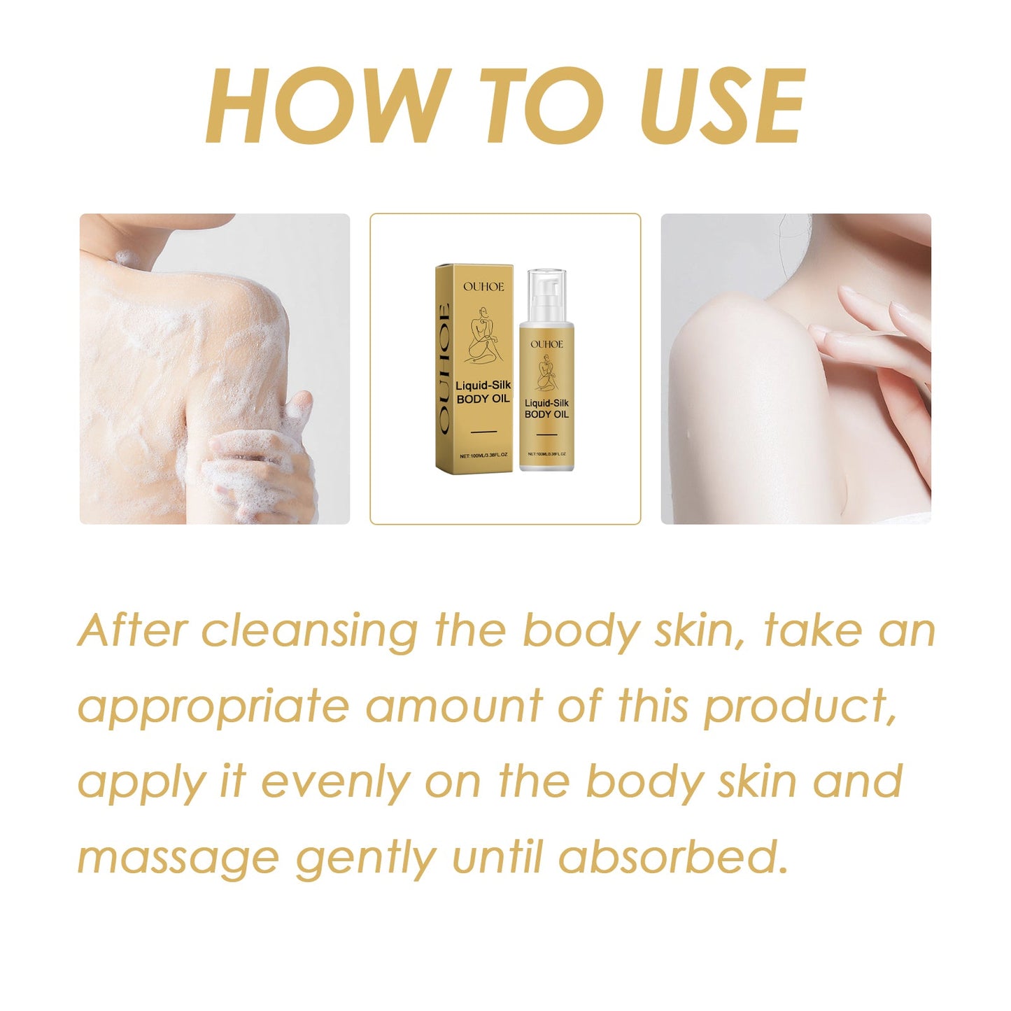 Liquid Silk Body Essence Oil, Anti-Wrinkle Hydrating Repair Chicken Skin Firming Beauty Body Care Oil - Korvel