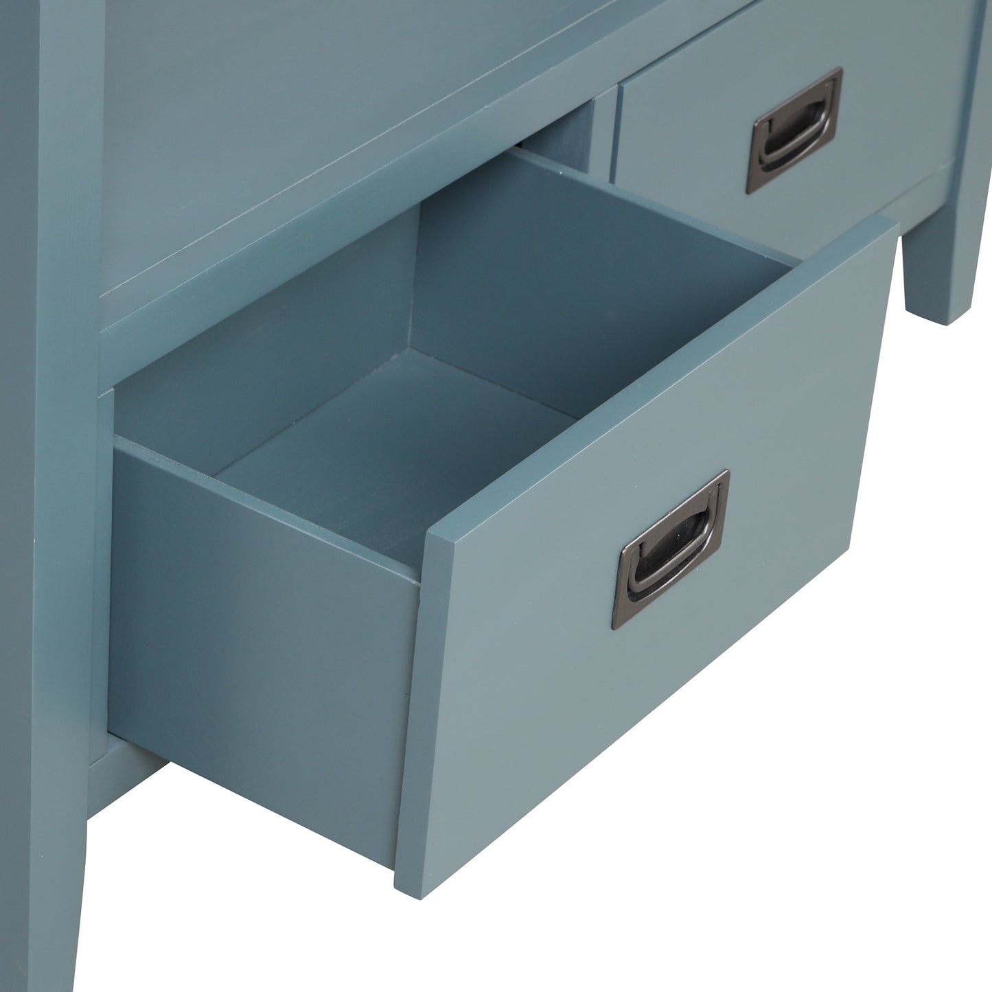 36'' Farmhouse Pine Wood Console Table Entry Sofa Table with 4 Drawers & 1 Storage Shelf ( Blue) - Korvel