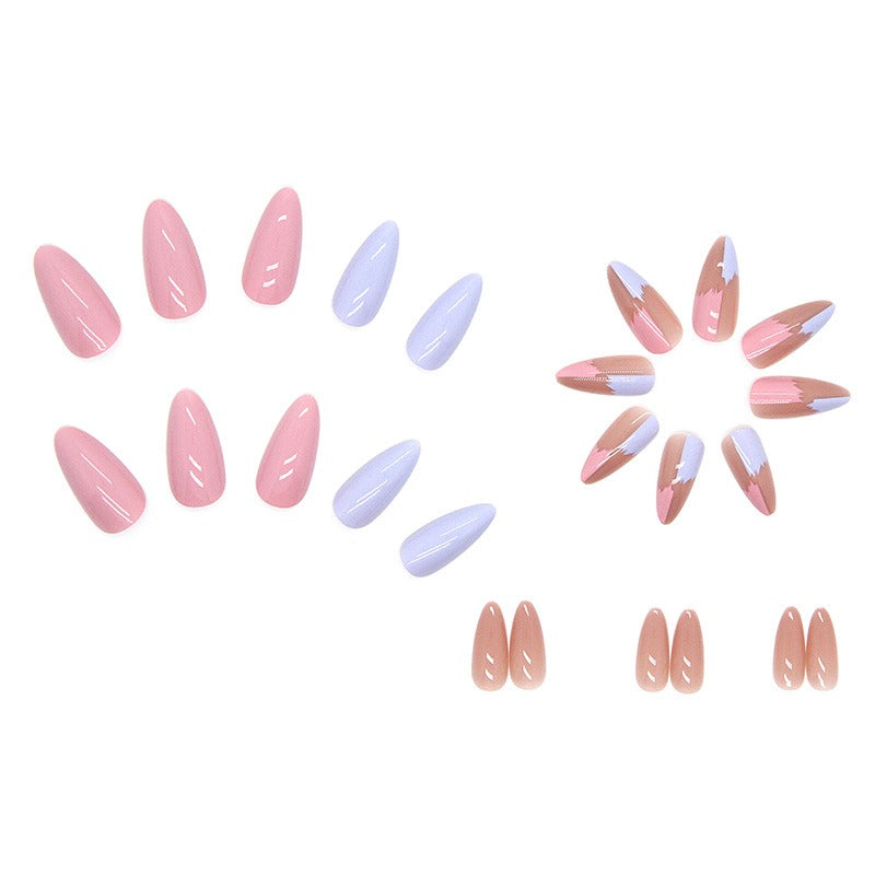 Finished manicure patches, wearable nails, drop-shaped manicure patches, contrasting color combinations - Korvel