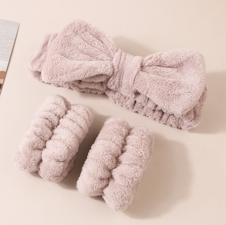 Butterfly Bow Headband & Wrist Strap Set - 3 Pieces