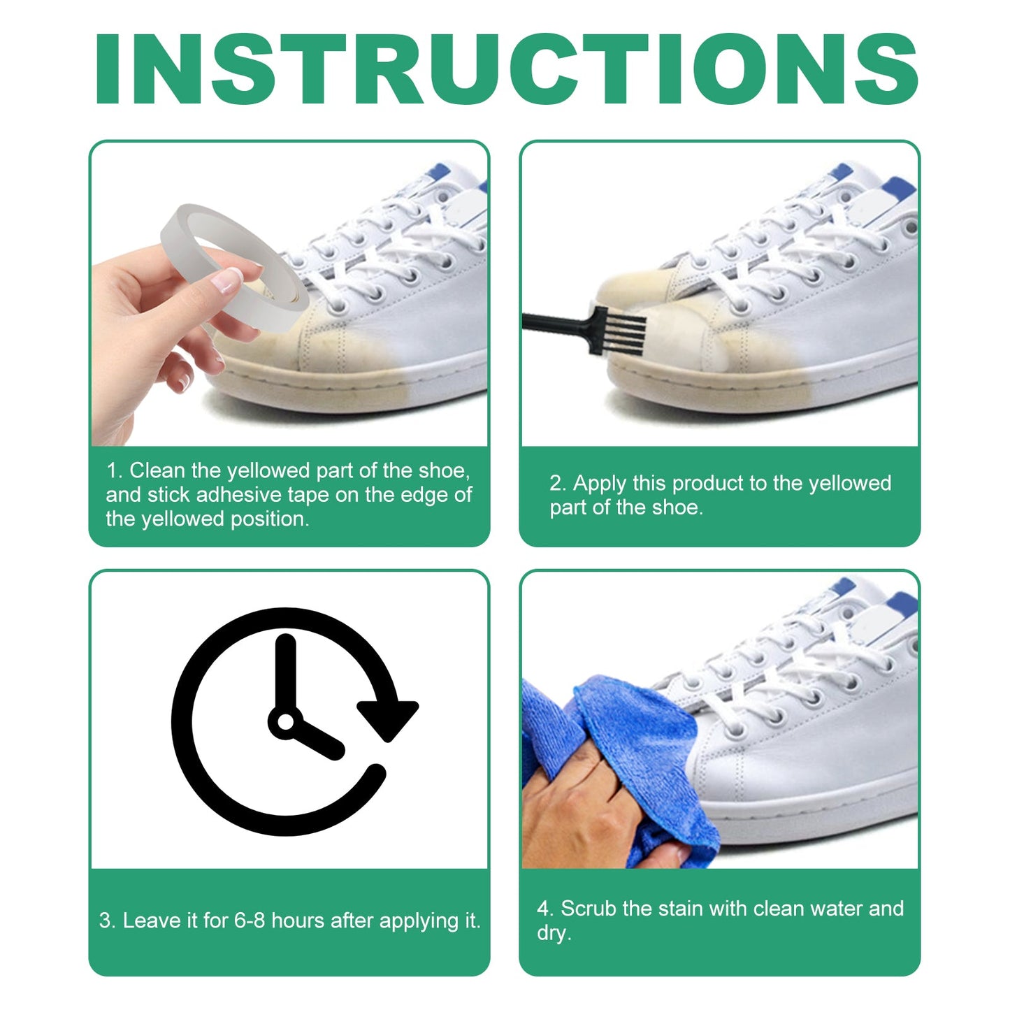 Shoes Stain Removal Yellow Gel, Remove Oxidation To Clean Stains Yellow Edge Wash Free Gel Small White Shoes - Korvel