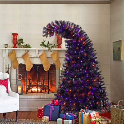 6FT Curved Top Artificial Fir Tree with LED Lights