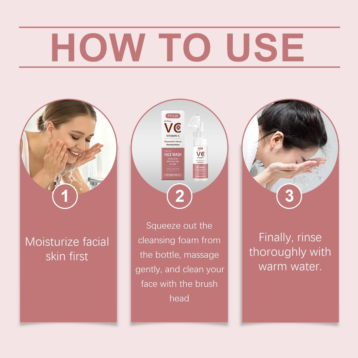 Vitamin C Foam Cleanser Gentle Moisturizing Hydrating Lotion Cleanser For Facial Skin - Korvel