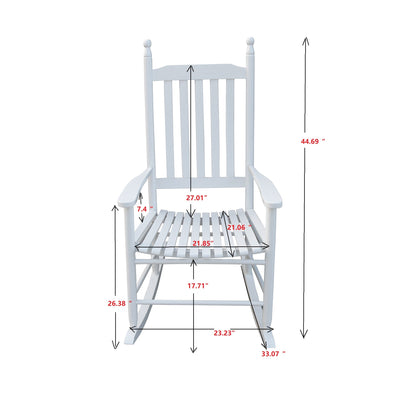Premium White Wooden Porch Rocker Chair