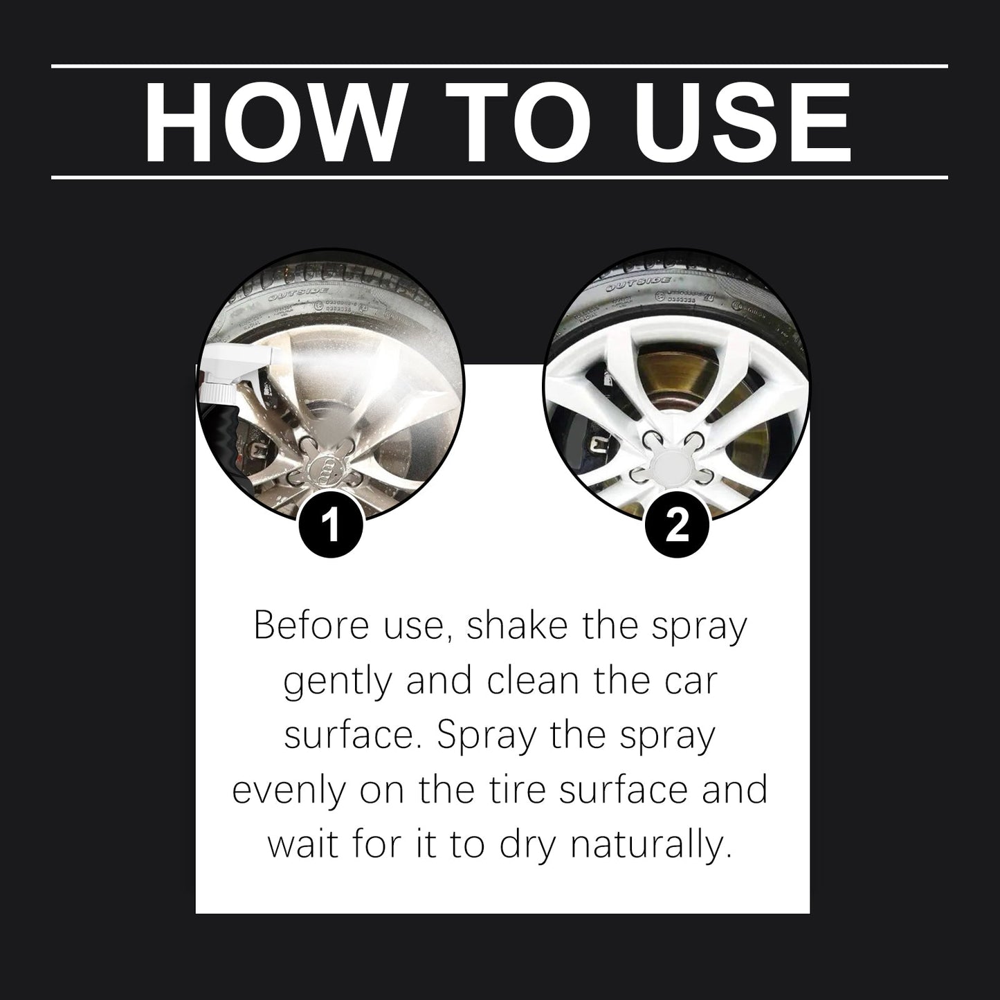 Premium Auto Tire Shine Spray for a Brilliant Finish