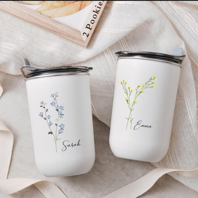 Customized personalized bridesmaid gift with floral cover high-value wine glass - Korvel