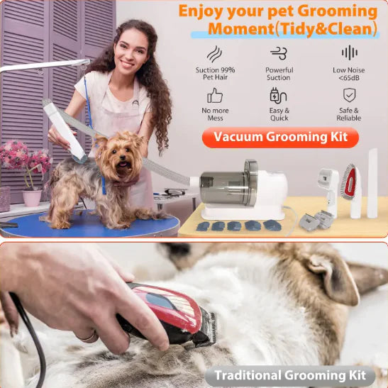 Kit de Aseo para Mascotas Premium con Función de Aspiradora