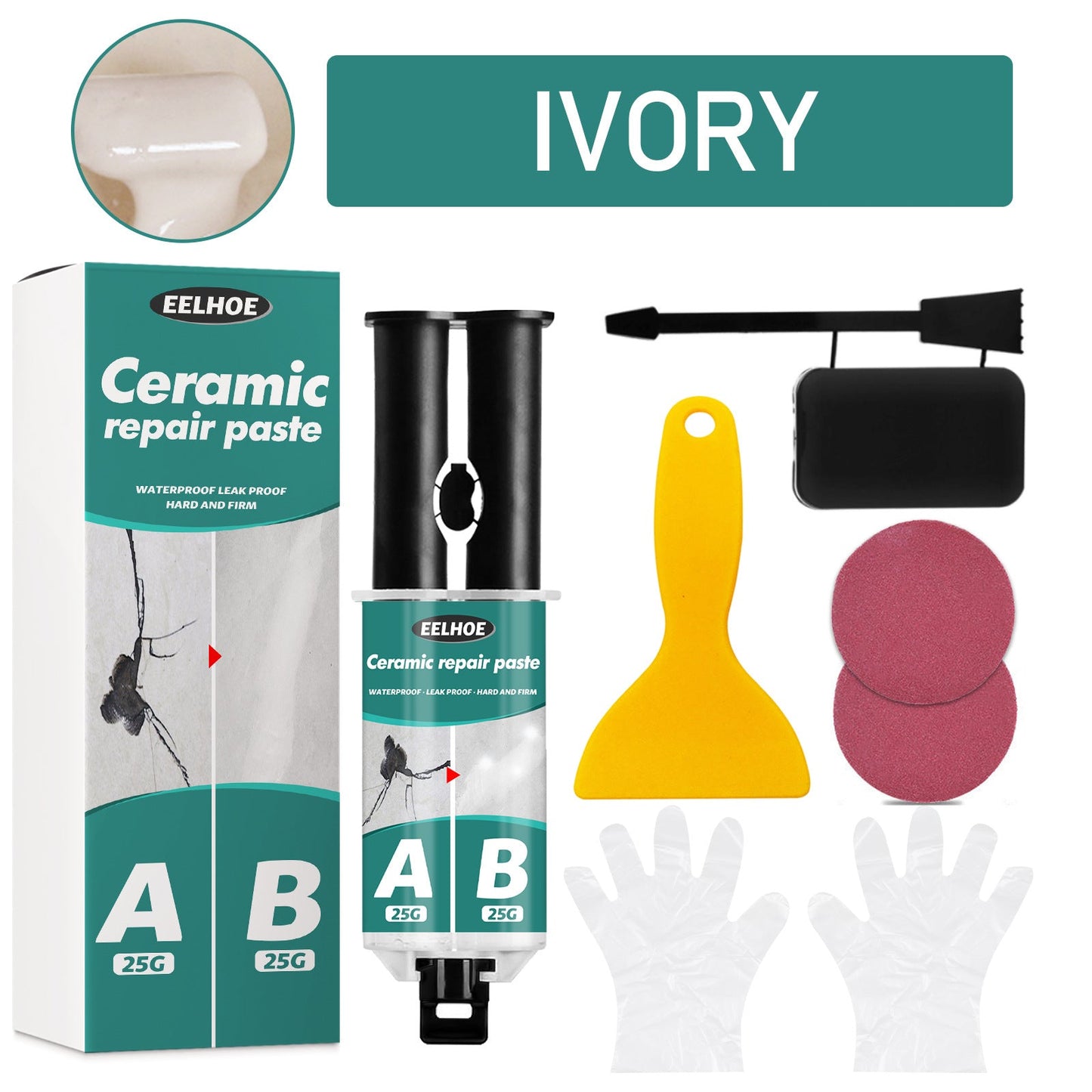 EELHOE Tile Repair Paste Tile Repair AB Glue Set Crack Repair Agent Ceramic Adhesive - Korvel