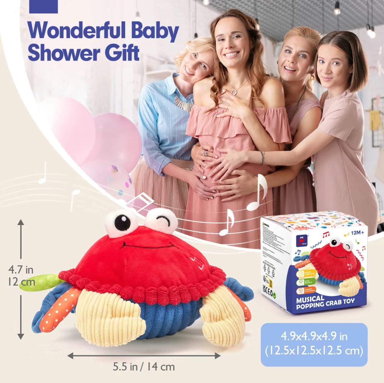 Cangrejo Musical BounceBuddy - Juguete de Peluche Interactivo