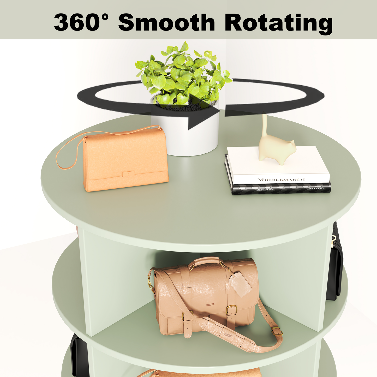 Green 360 Rotating shoe cabinet 7 layers - Korvel