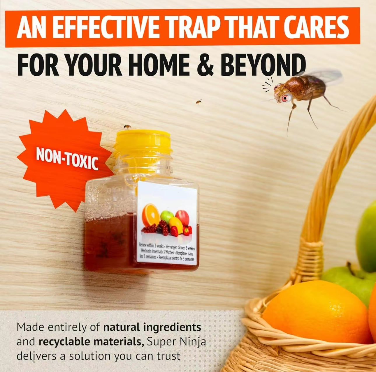 FruitZap Trap - Natural Fruit Fly Catcher
