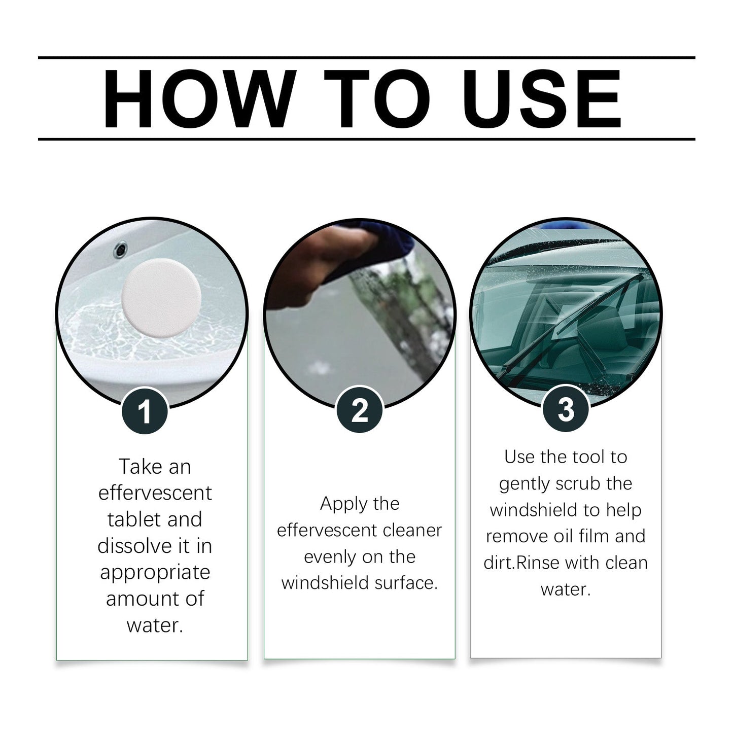 Premium Glass Cleaning Tablets for Windshield Clarity