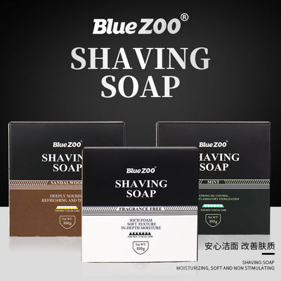 BlueZOO Men's Facial Shave Beard Shaving Foaming Soap Sandalwood Scented Mint - Korvel
