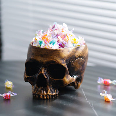 Bronze Skeleton Flower Pot Candy Storage Plate Makeup Brush - Korvel