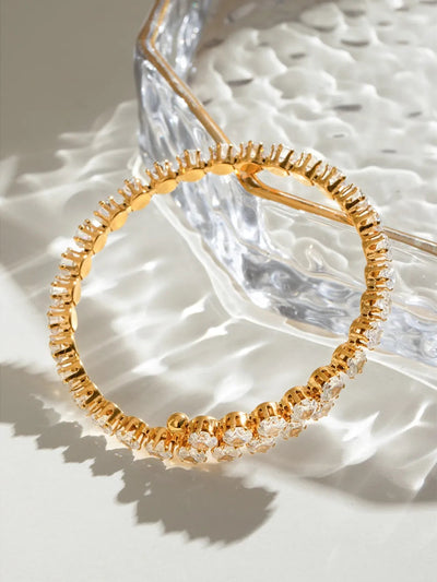 Stainless Steel Inlaid Zircon Bracelet - Korvel